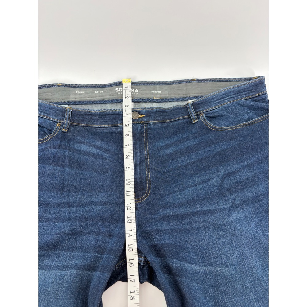 Sonoma Jeans Blue Mens 52x29 Straight Leg Flexwear Stretch Dark Wash Denim - Picture 6 of 7